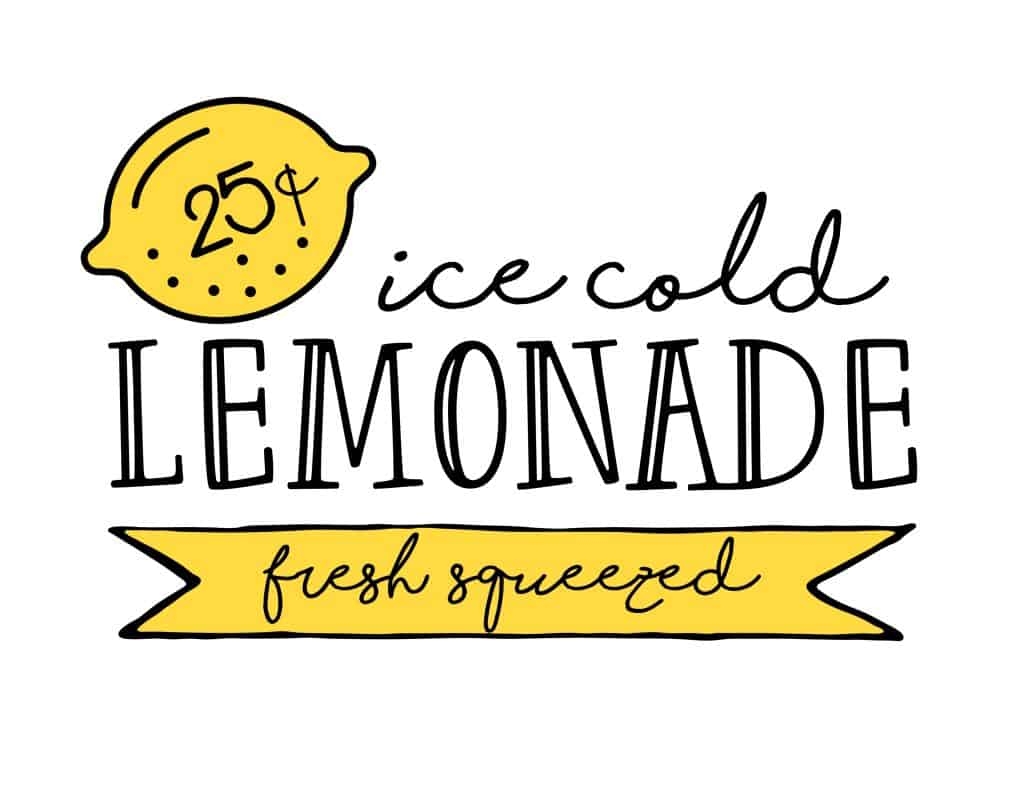 Lemonade Stand Printables Kid s Summer Boredom Buster 