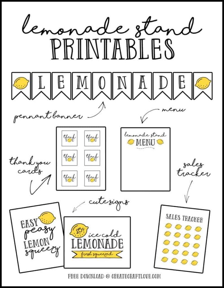 Lemonade Stand Printables Kid s Summer Boredom Buster
