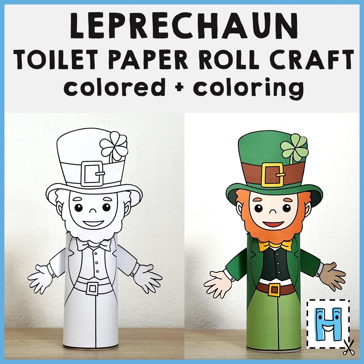 Leprechaun Toilet Paper Craft Printable St Patrick s Day Coloring Activity Made By Teachers