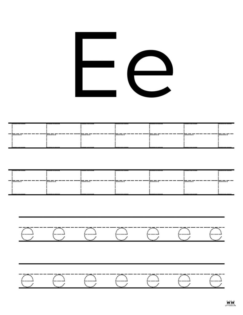 letter e free printable worksheets