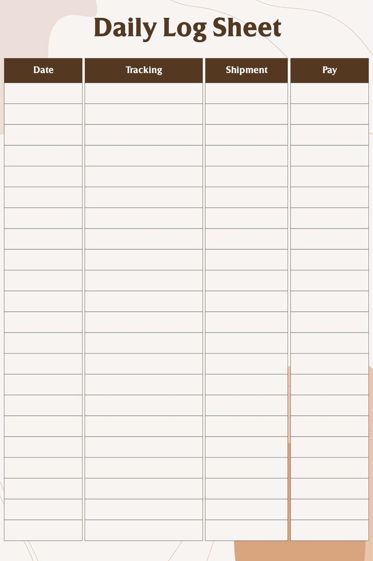 Log Sheet Template 8 Free PDF Printables Printablee