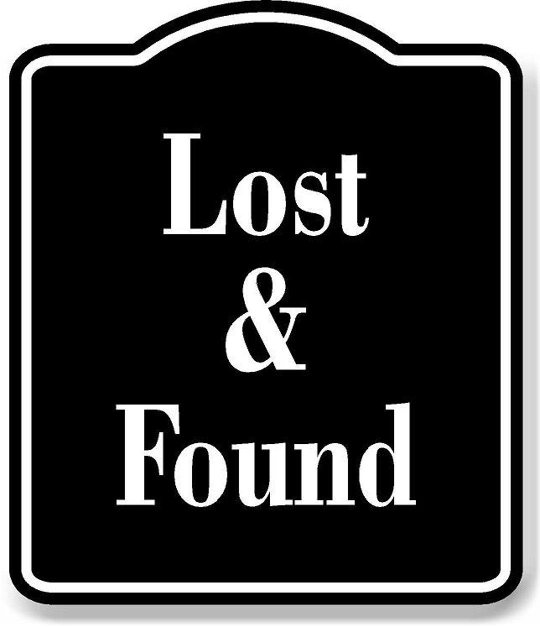 Lost Found BLACK Aluminum Composite Sign Etsy