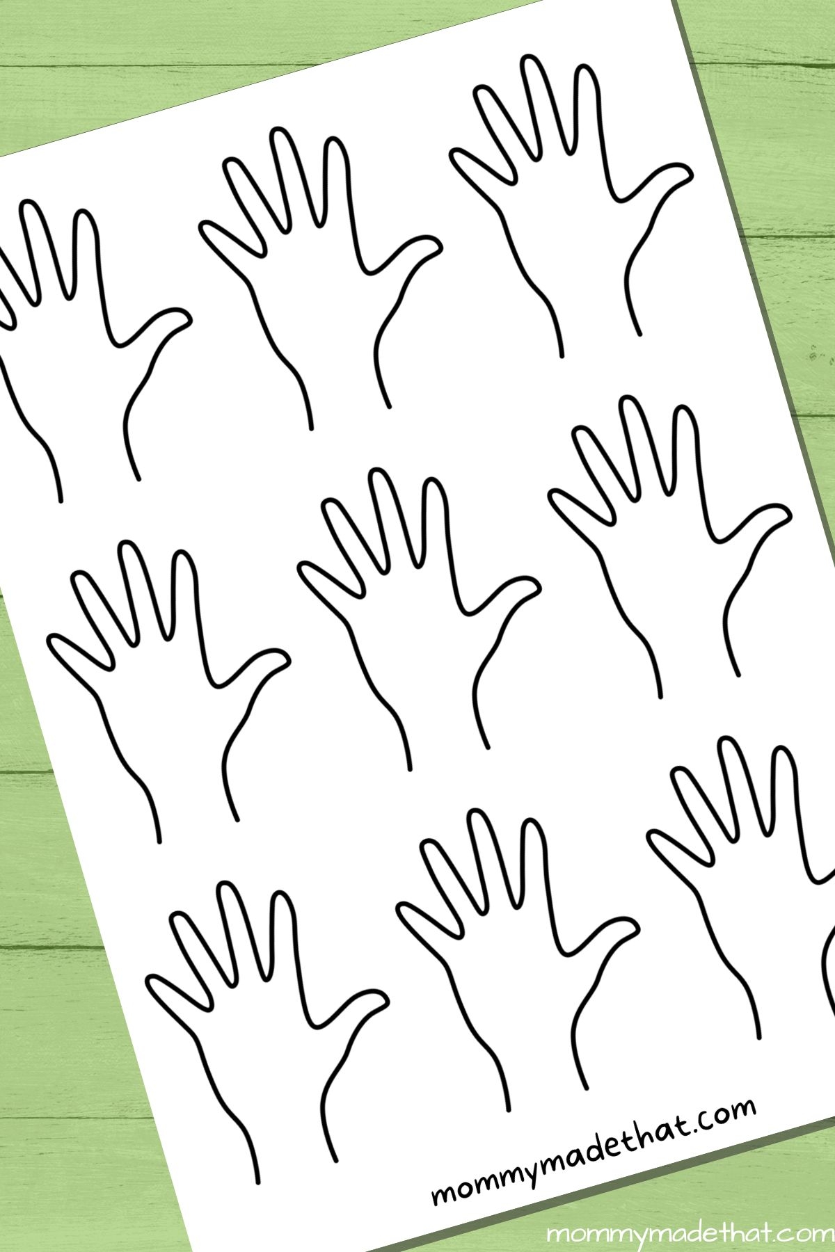 hand template printable pdf