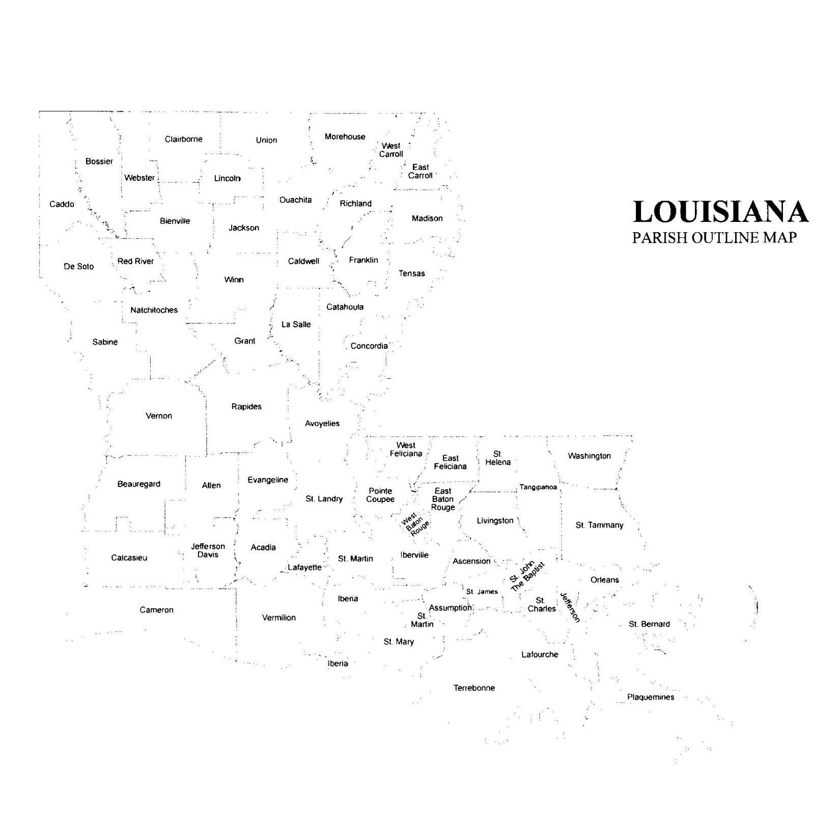 Louisiana Parish Map Jigsaw Genealogy