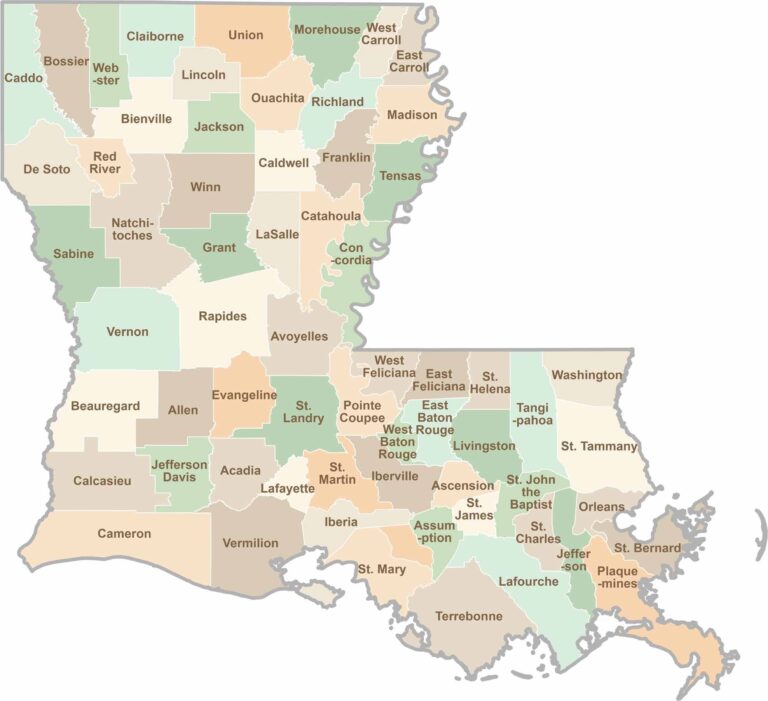 Louisiana Parish Map US County Maps