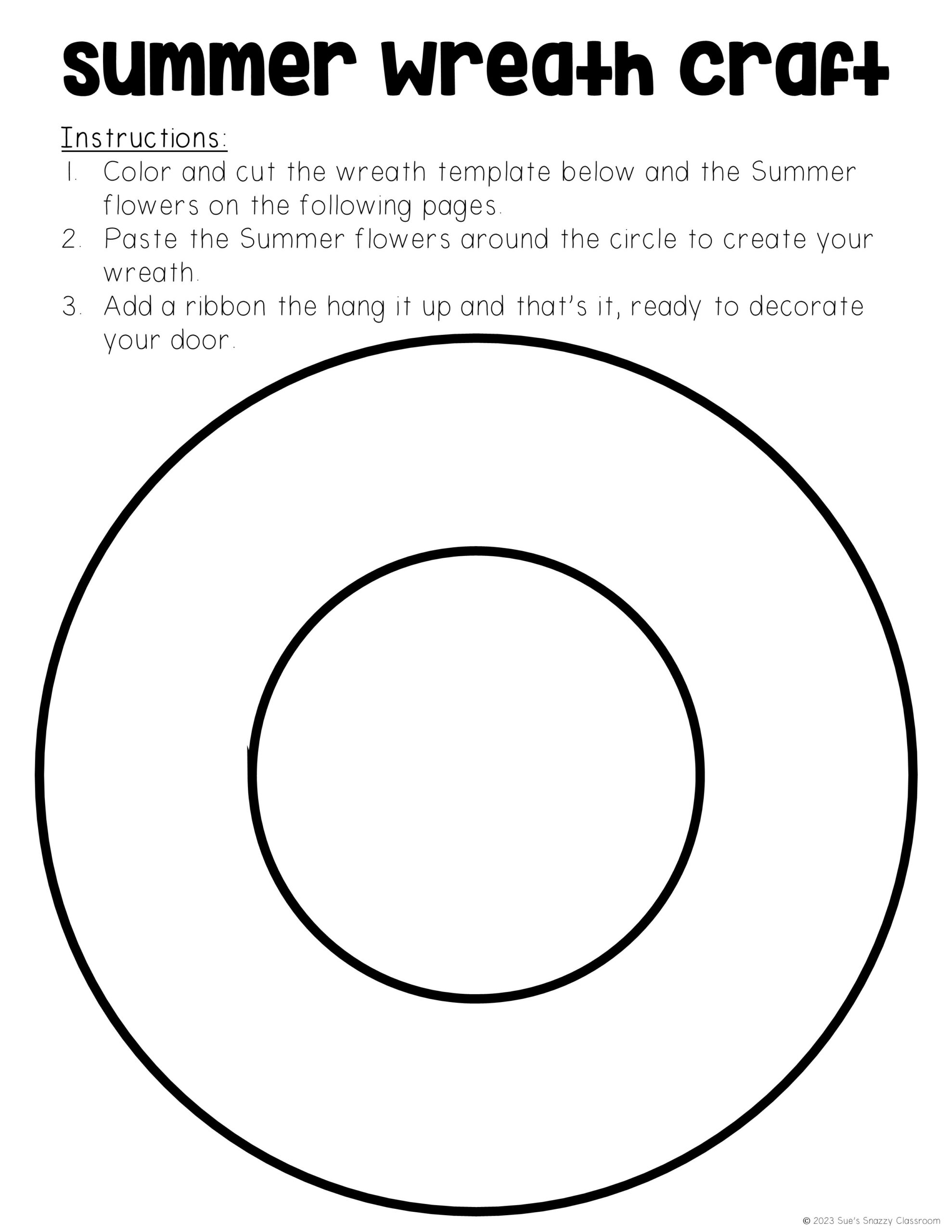 Low Prep Summer Flowers Wreath Craft Activity DOLLAR DEAL Made By Teachers