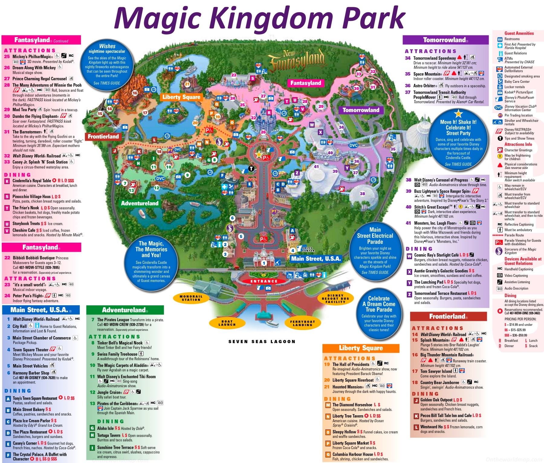 Magic Kingdom Park Map Orlando Walt Disney World Magic Kingdom Map Ontheworldmap