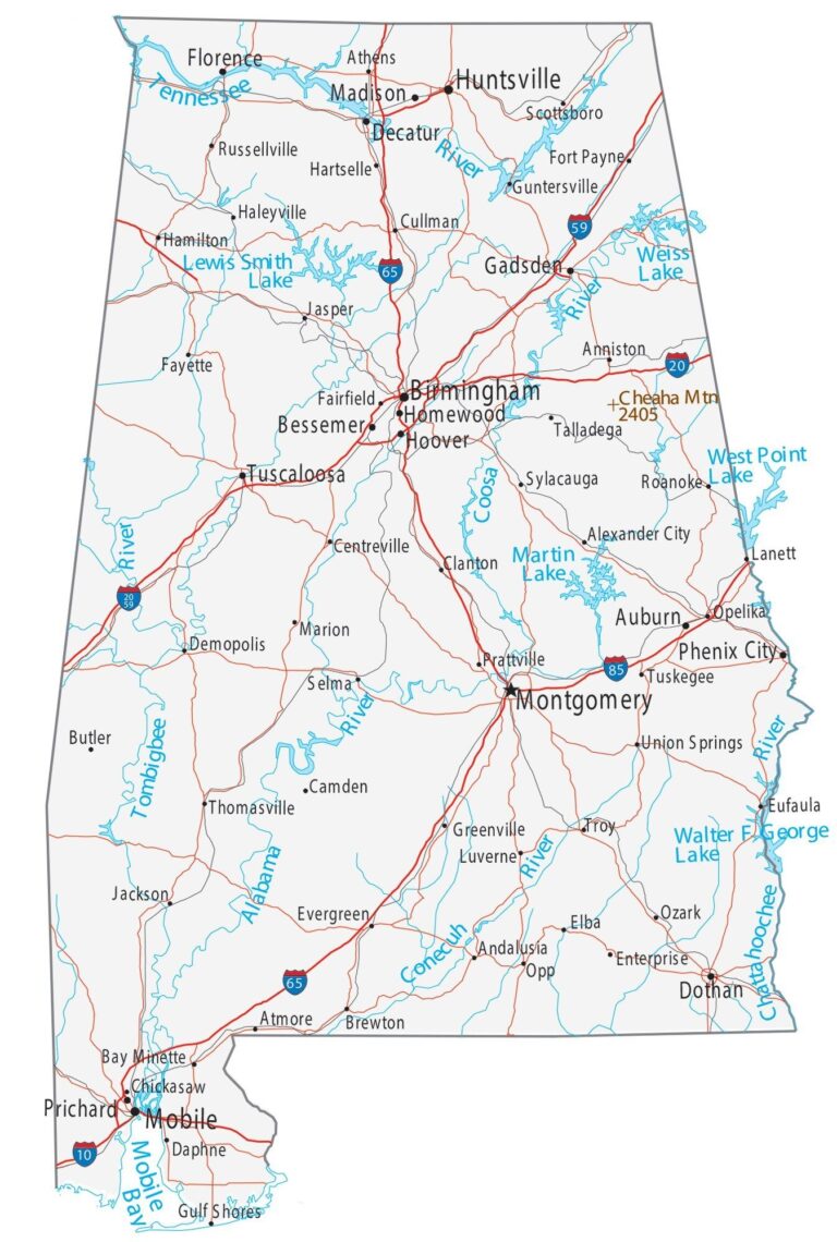 Map Of Alabama Cities And Roads GIS Geography