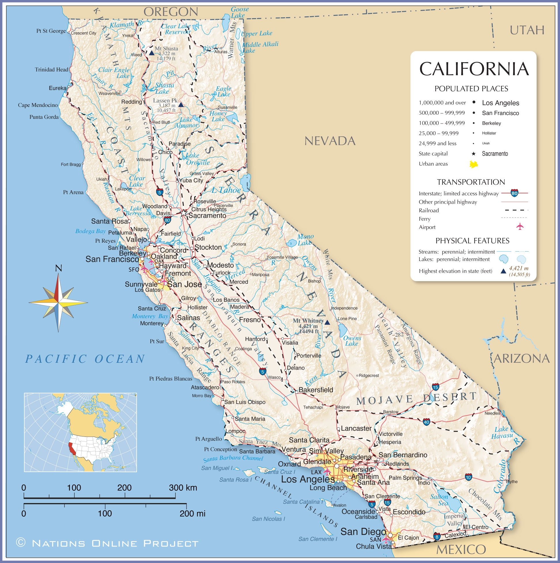 printable map of california
