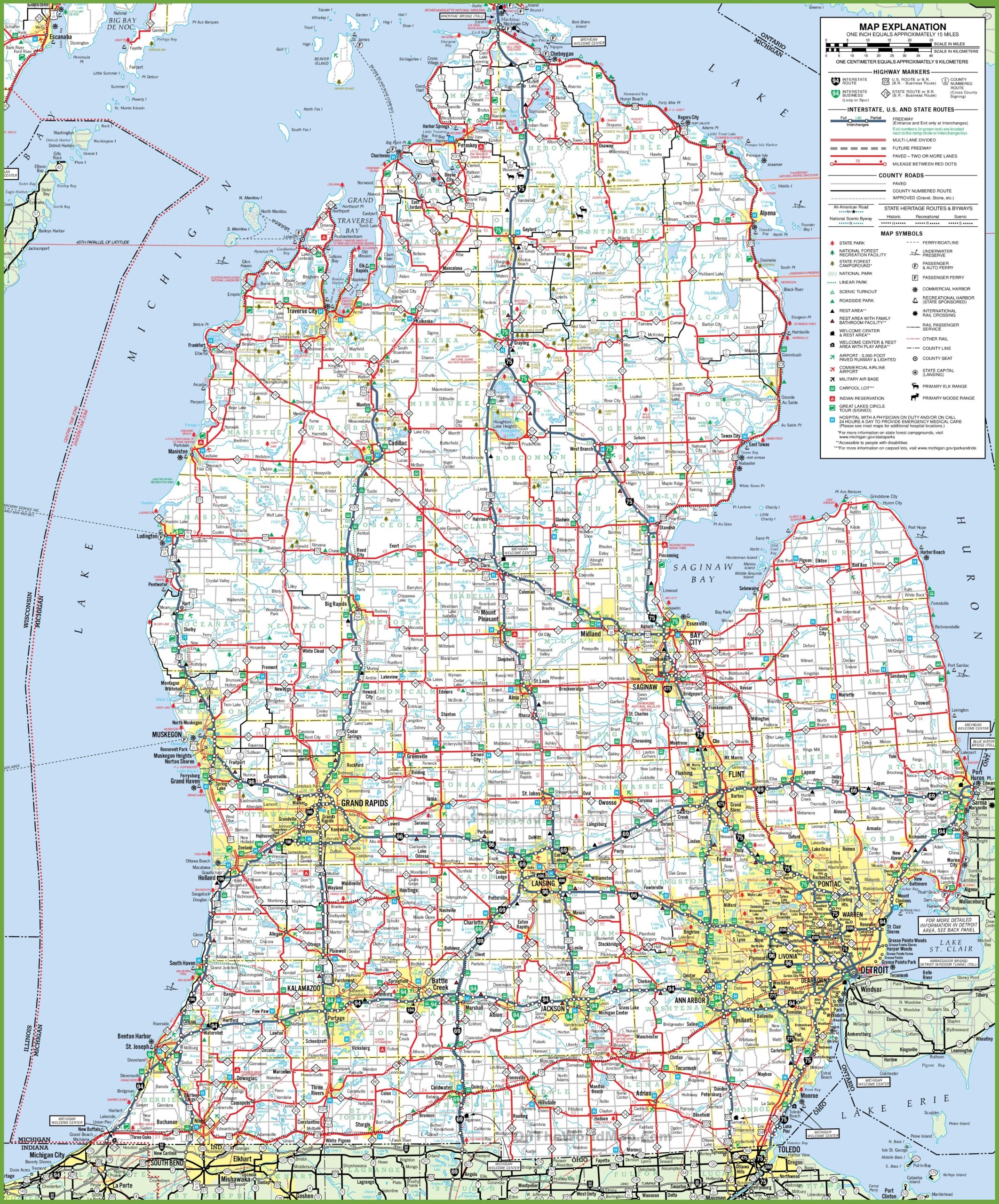 michigan printable map