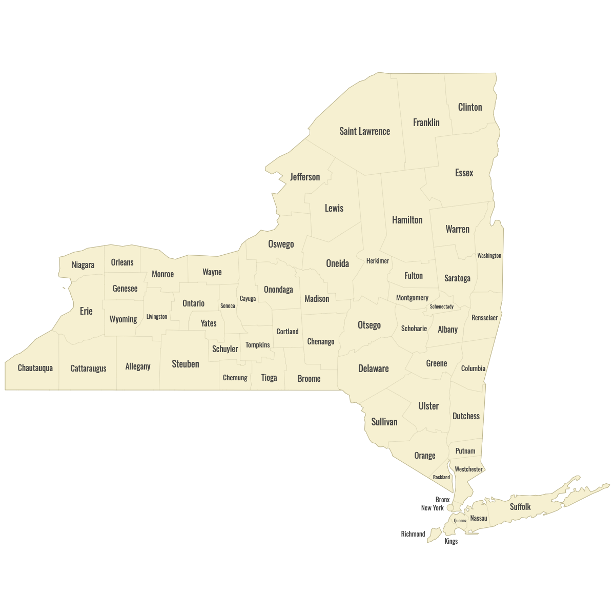 Map Of New York Counties Ultimaps