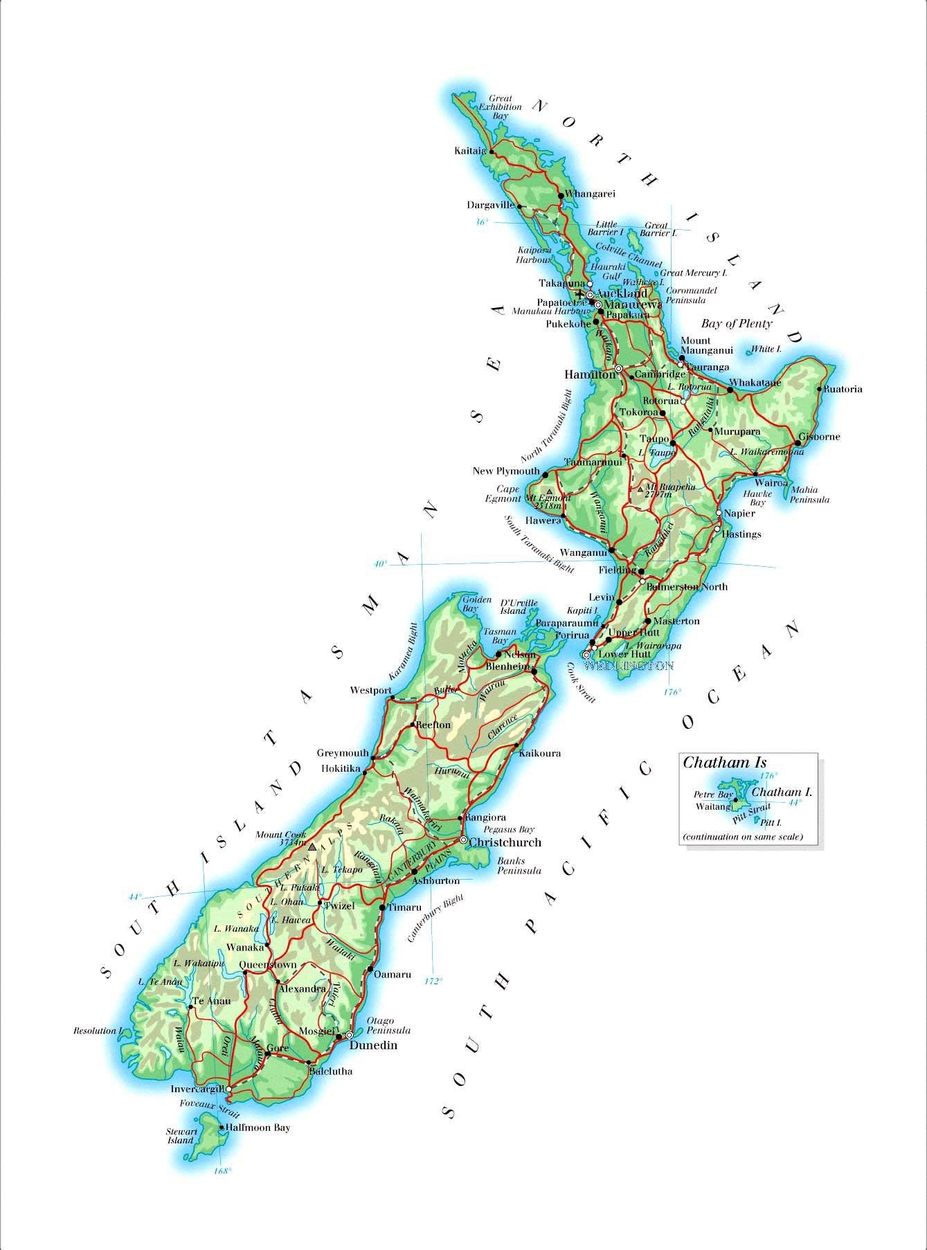 new zealand printable map