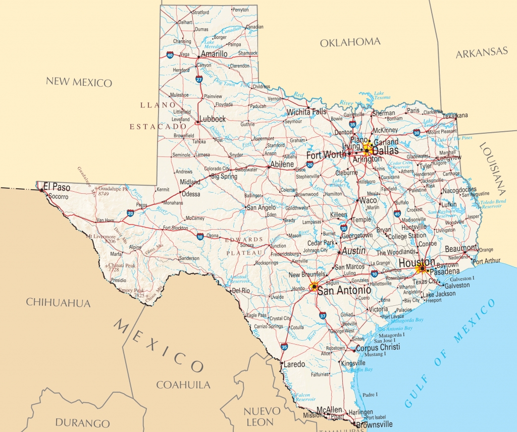 printable texas map with cities