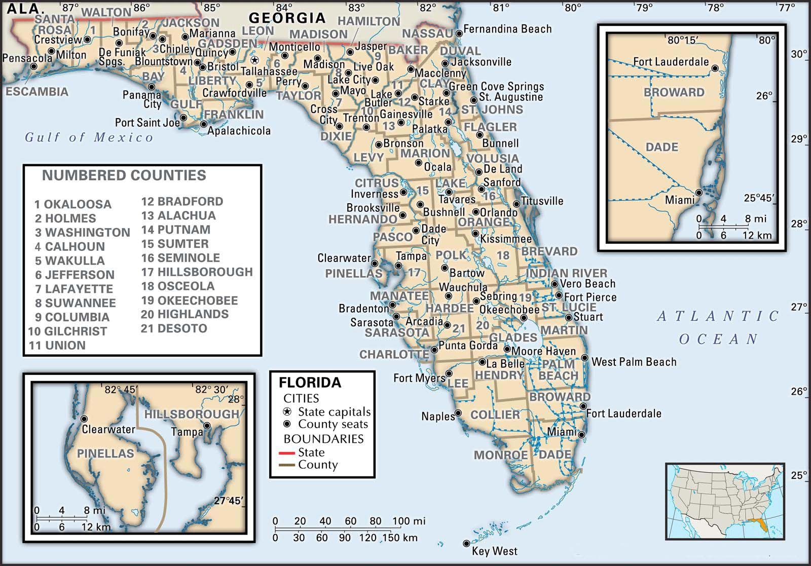 florida map by county printable