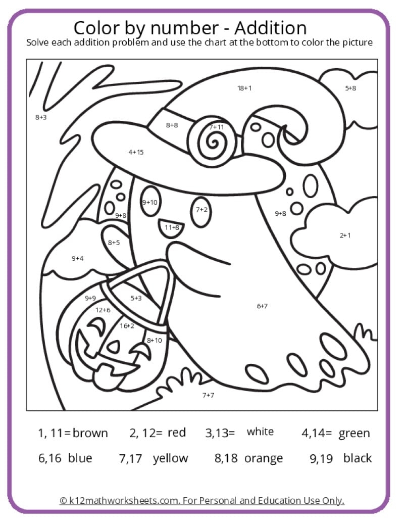 math coloring worksheets printable