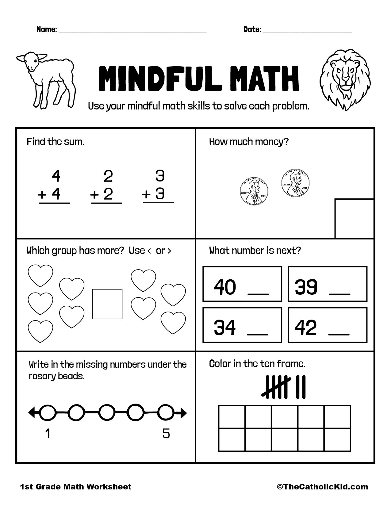 printable worksheets for 1st graders