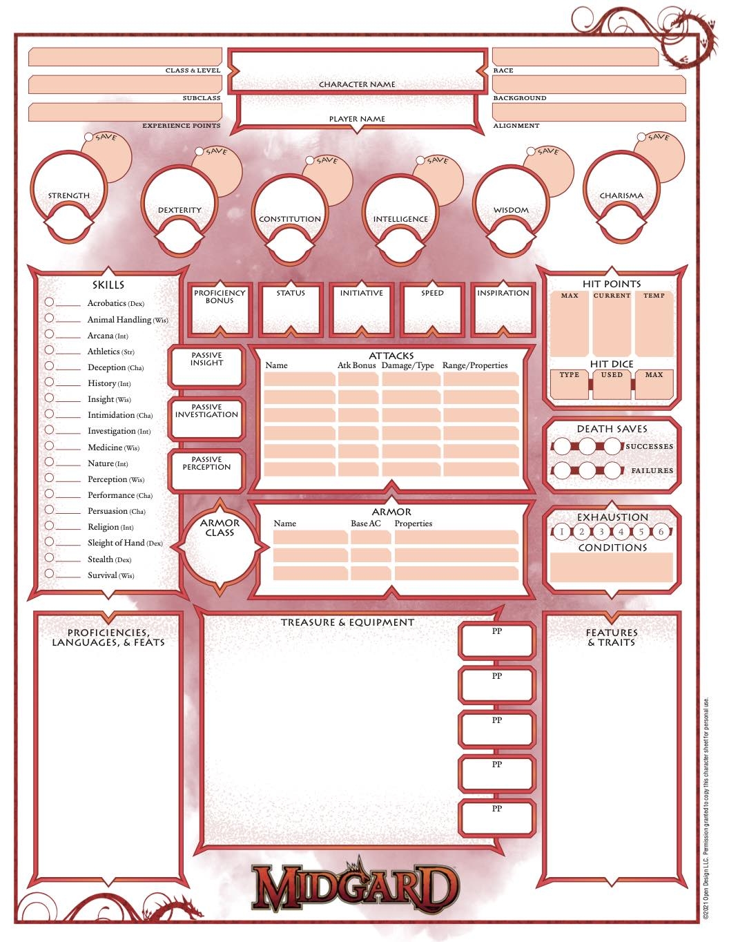 printable 5e character sheet