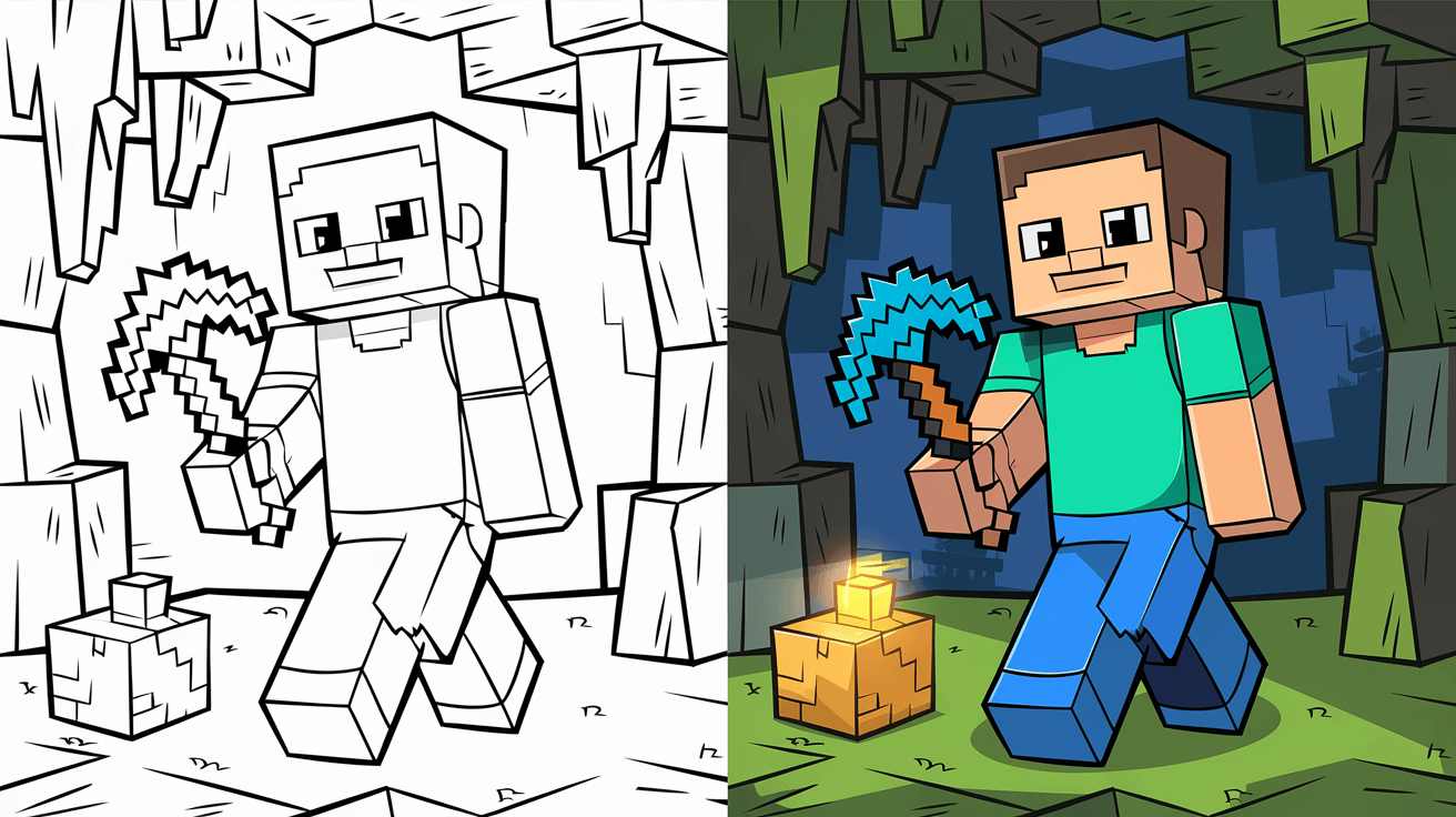 minecraft printable coloring sheets