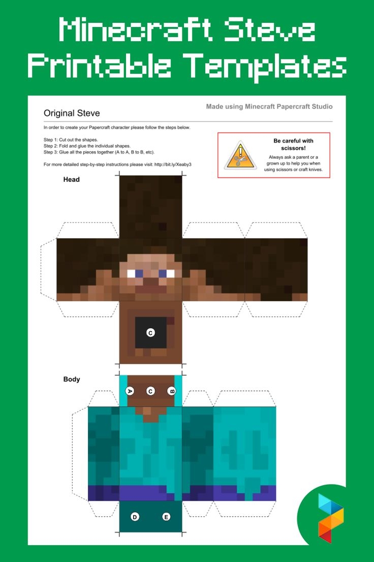 Minecraft Steve Templates 10 Free PDF Printables Printablee