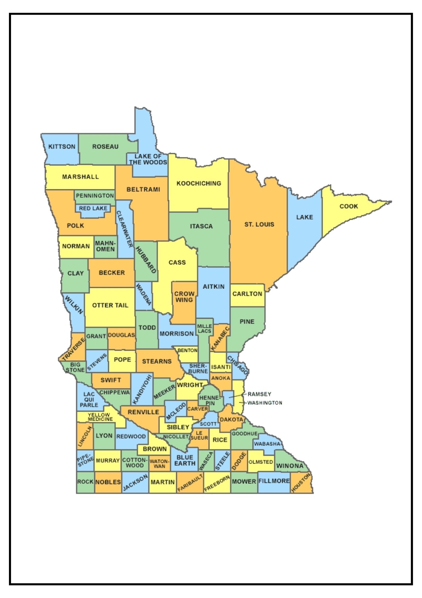 printable minnesota map