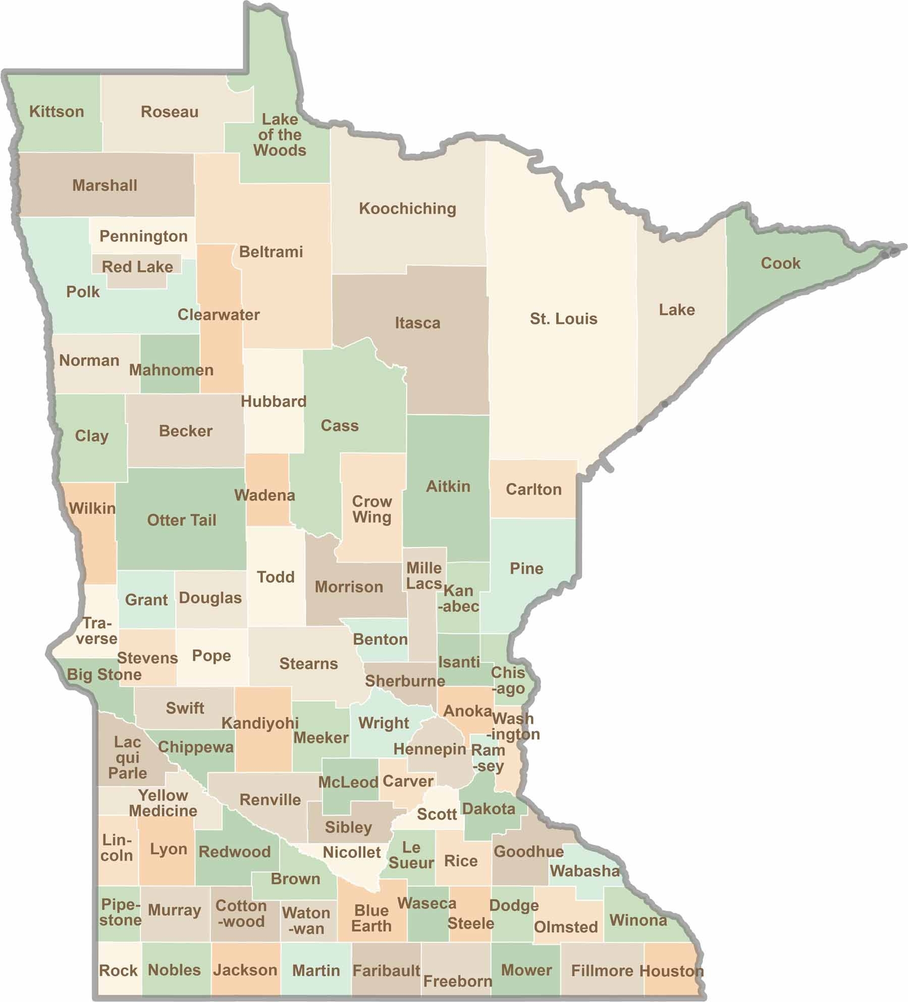 Minnesota County Map US County Maps