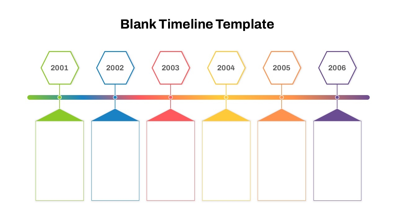Modern Color Coded Layout Blank Timeline Template PowerPoint SlideKit