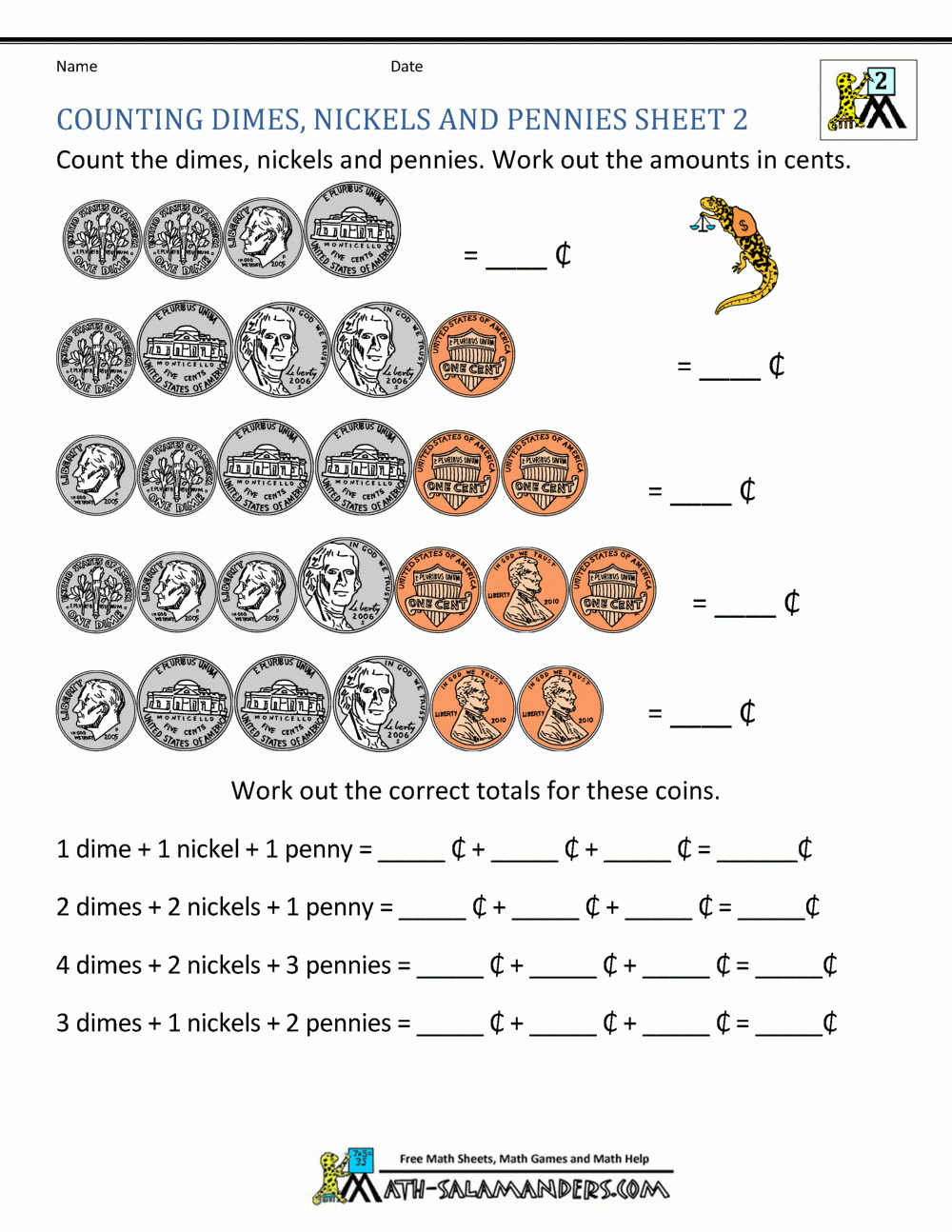 printable money worksheets