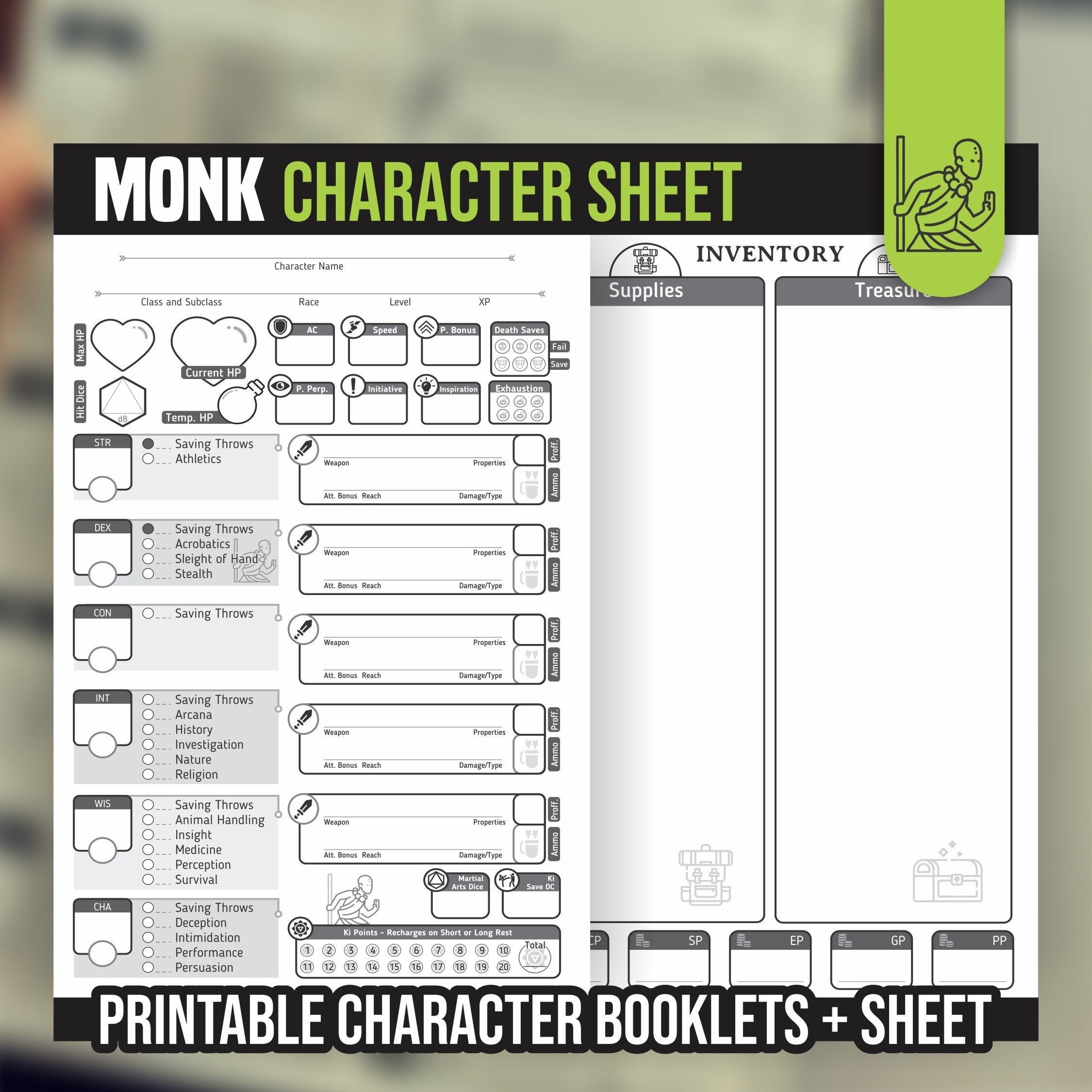 blank dnd character sheet printable