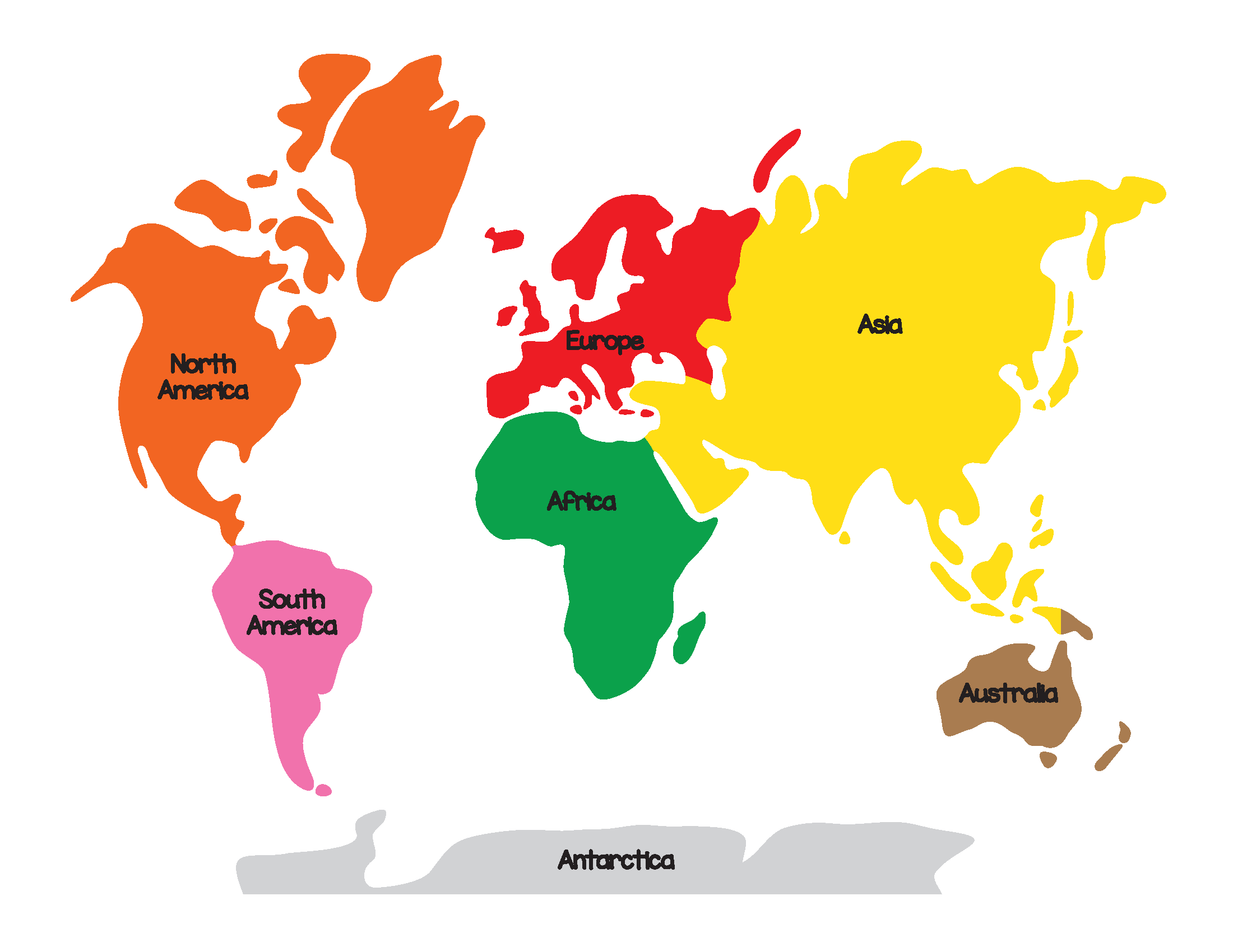 continents printable map