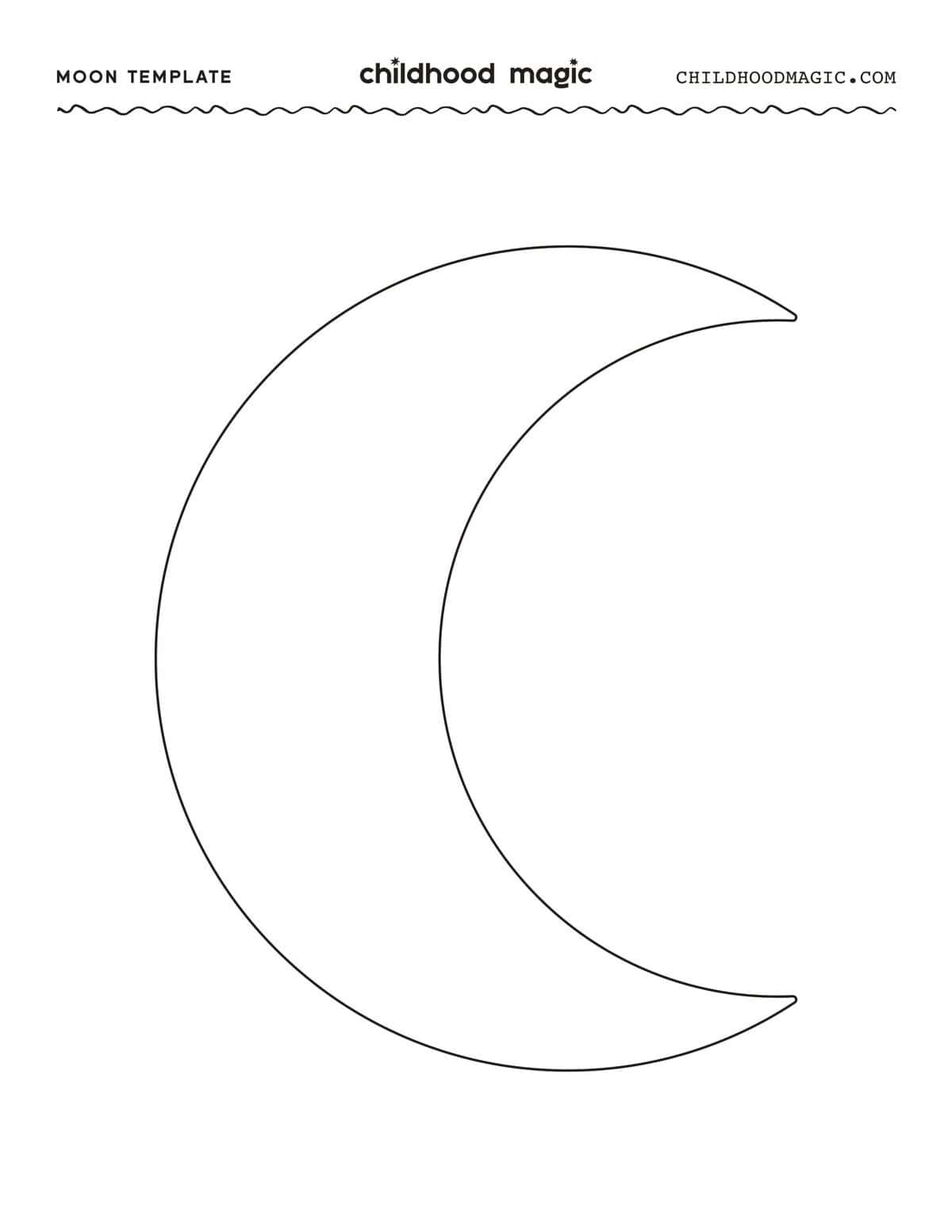 Moon Template Free Printable Coloring Page Childhood Magic