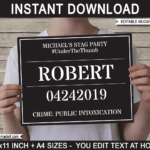 Mugshot Sign Board Printable Mug Shot Board Photo Booth Prop Police Spy Bachelor