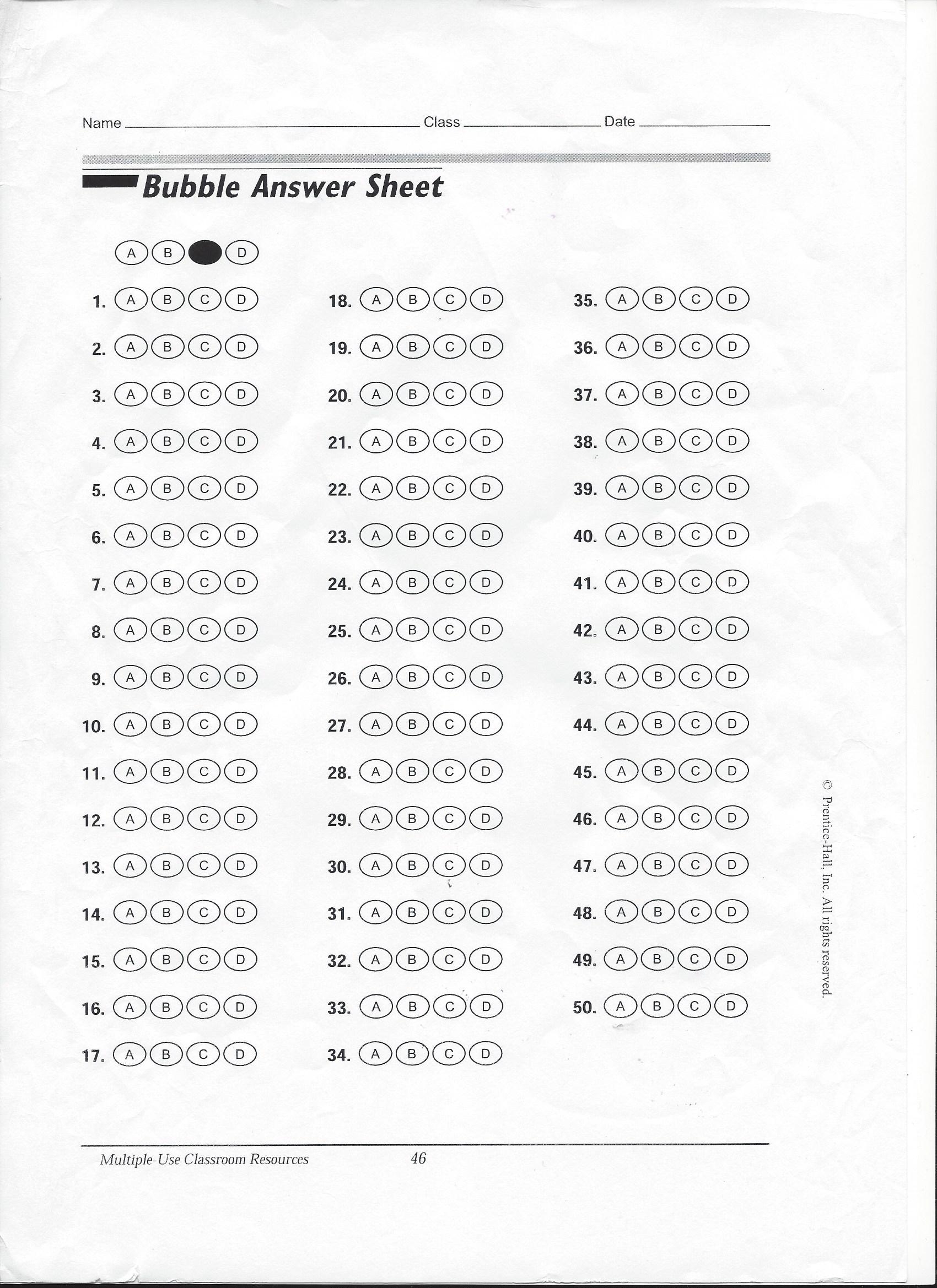 printable bubble sheet