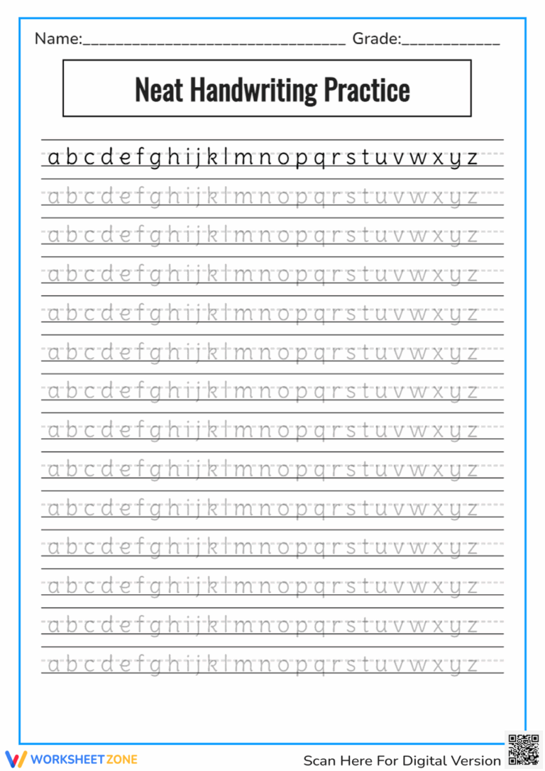Neat Handwriting Worksheets Printable