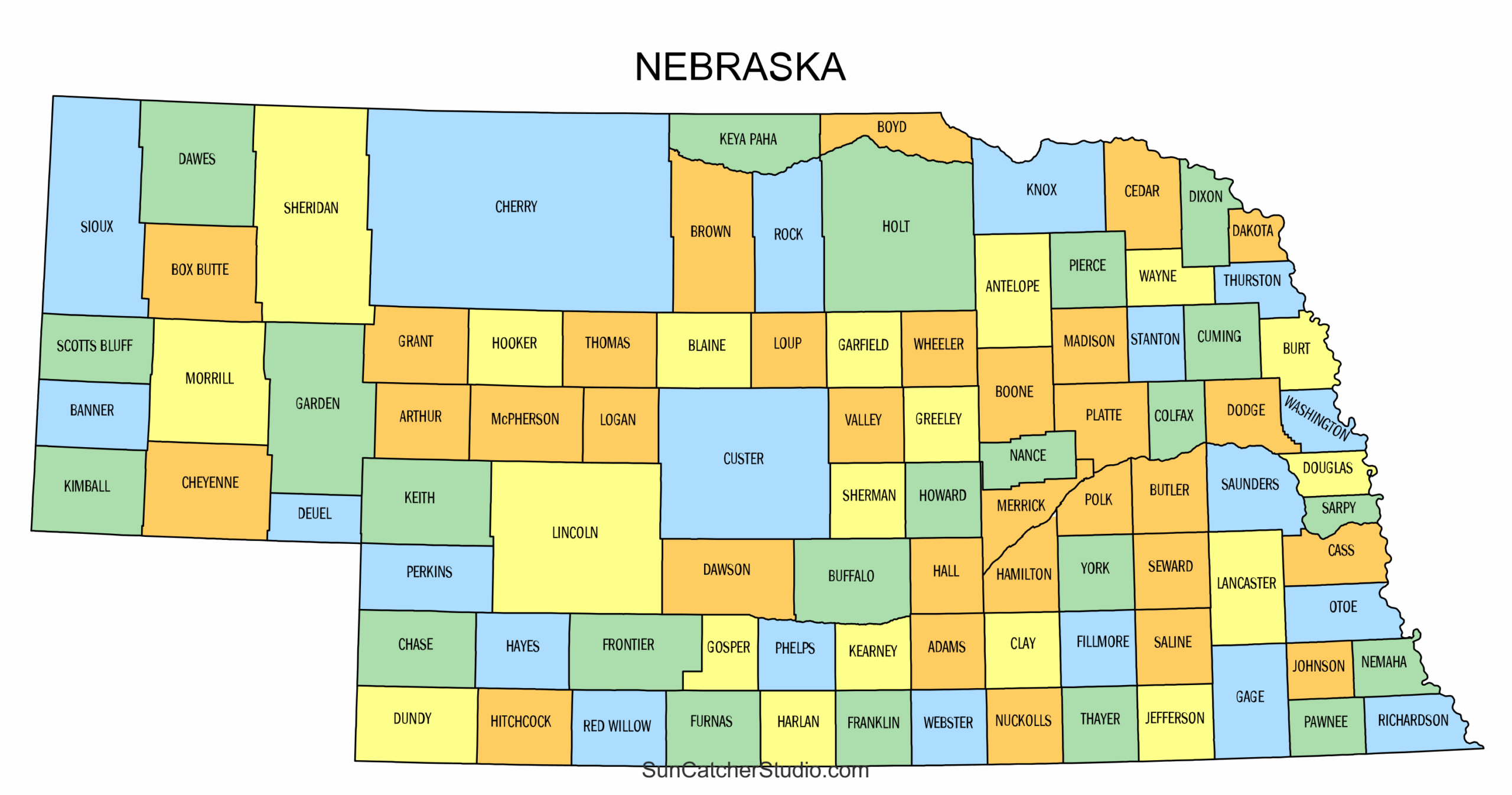 Nebraska County Map Printable State Map With County Lines Free Printables Monograms Design Tools Patterns DIY Projects