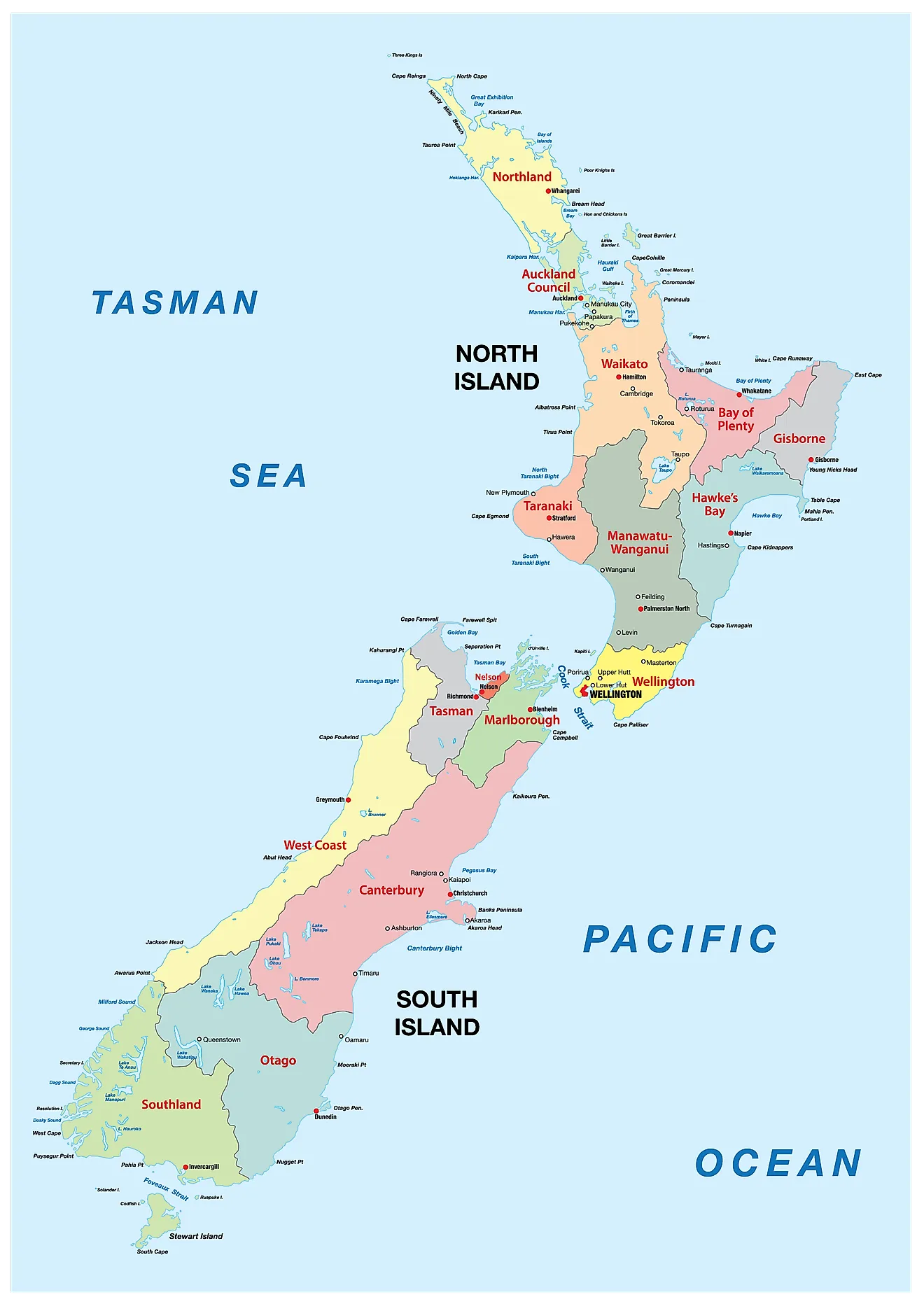 map of new zealand printable