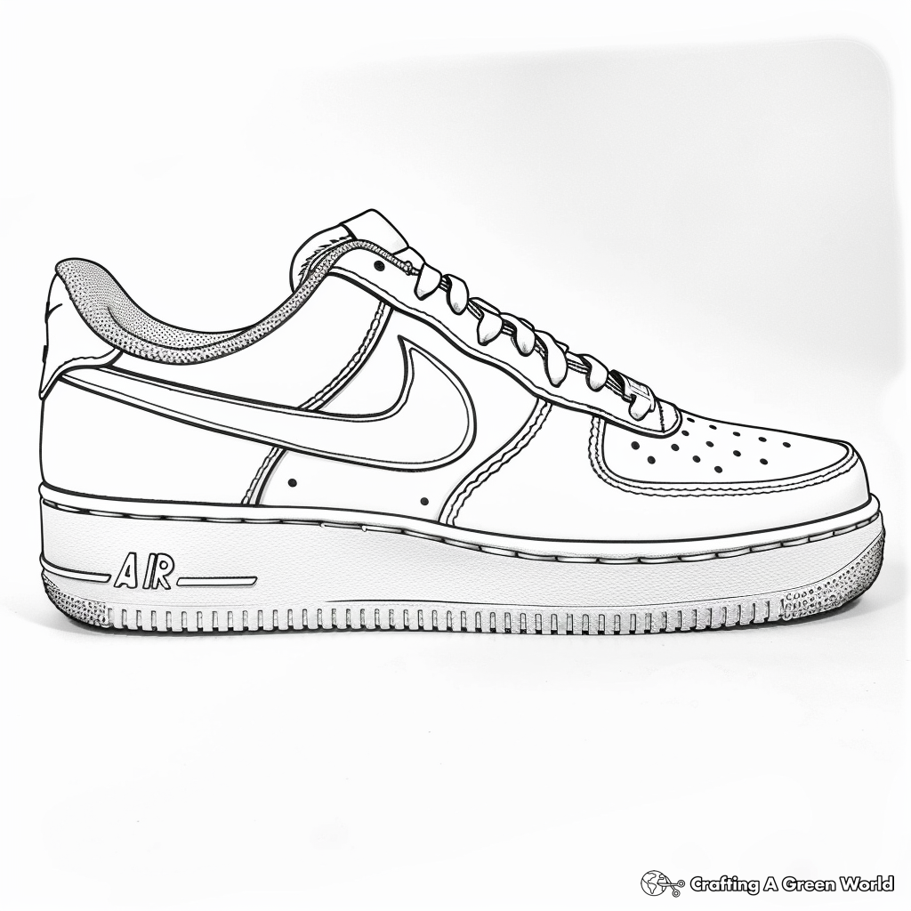 Nike Air Force 1 Coloring Pages Free Printable 