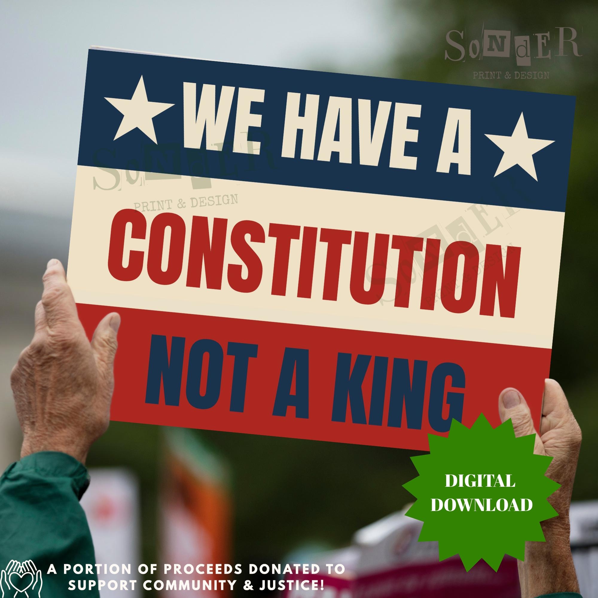No Kings In America Protest Sign Bold Activist Art digital Download Etsy