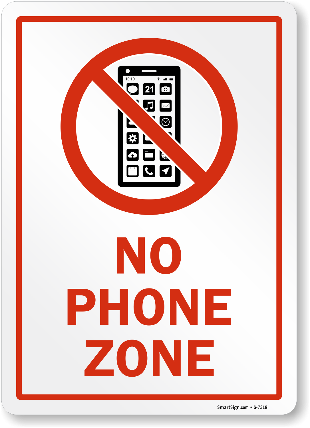 No Phone Zone With Graphic Sign No Cell Phone Sign Online SKU S 7318