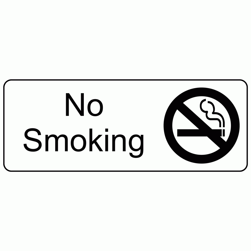 No Smoking Black On White Engraved Sign EGRE 460 SYM BLKonWHT