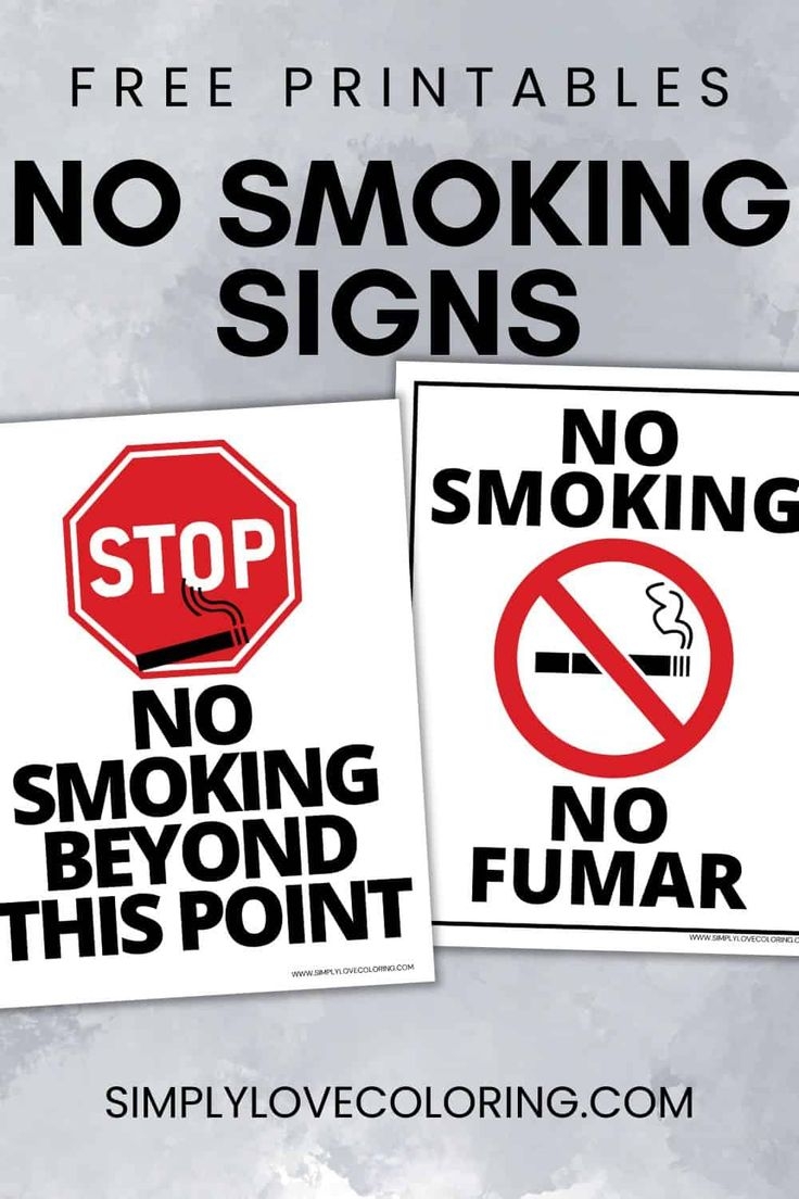 No Smoking Sign Printable Free PDF Downloads 