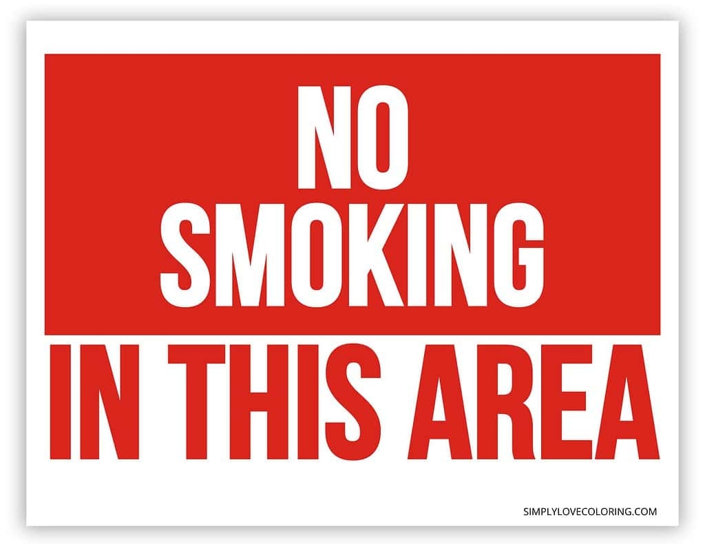 No Smoking Sign Printable Free PDF Downloads Simply Love Coloring