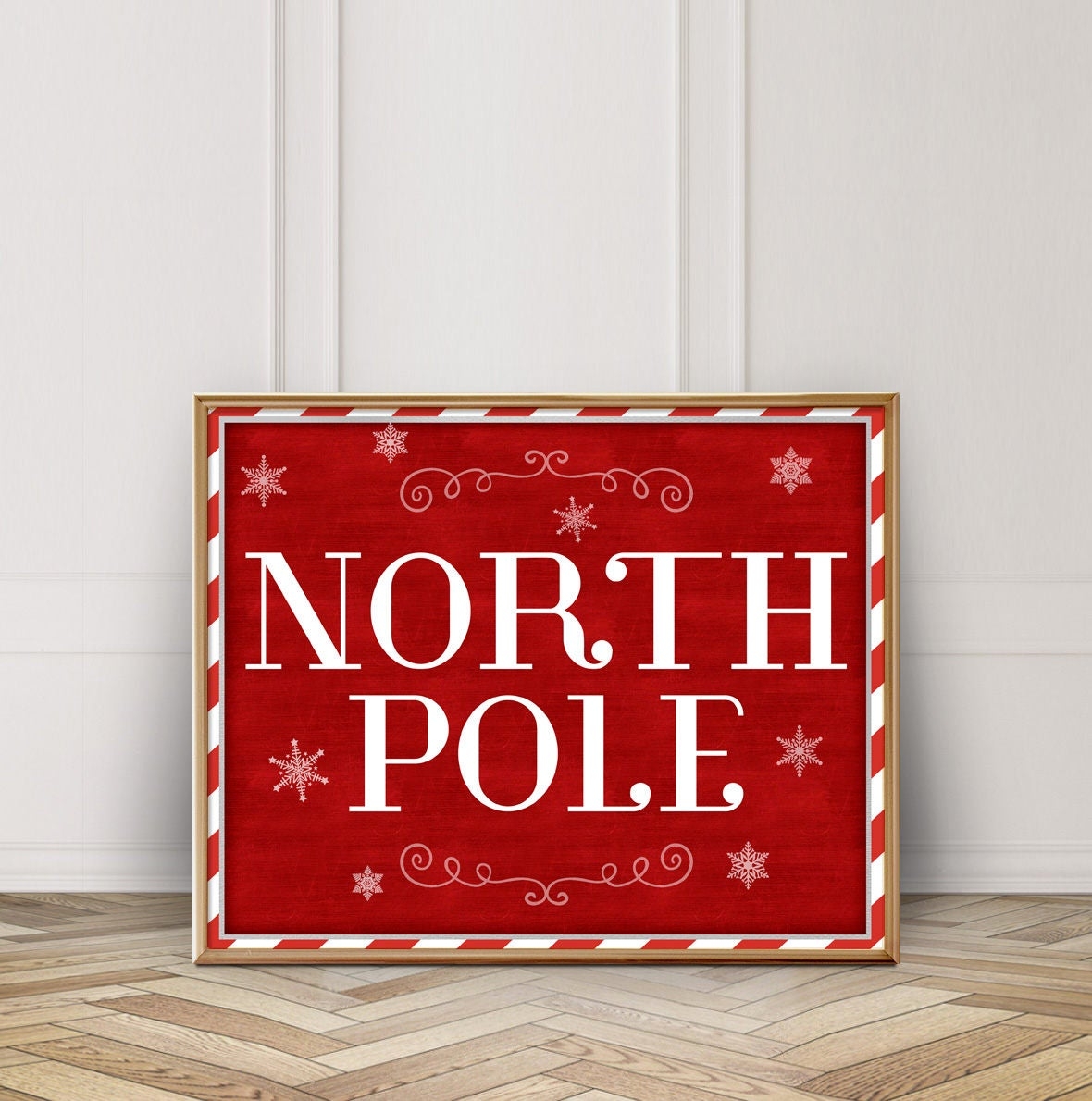 North Pole Printable north Pole Sign christmas North Pole christmas Printable north Pole Decor santa North Pole Print red White Christmas Etsy