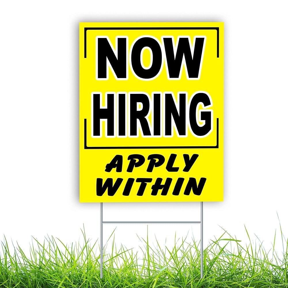 Now Hiring Yard Sign 16 X 12 Now Hiring Yard Signs Double Sided Help Wanted Sign Help Wanted Signs For Business Outdoor We re Hiring Sign Buy Online