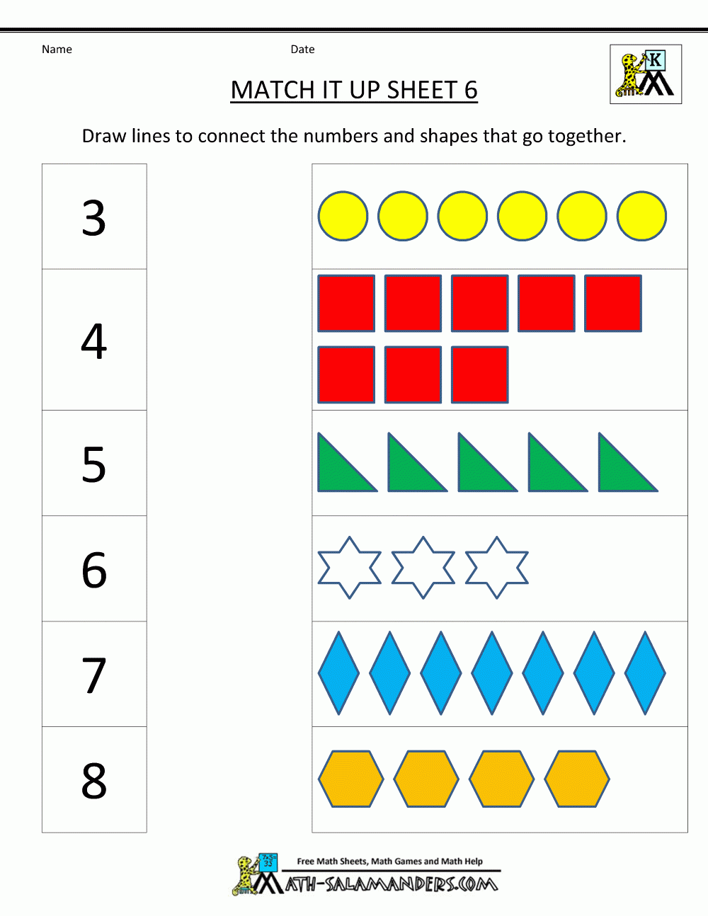printable math sheets for kindergarten