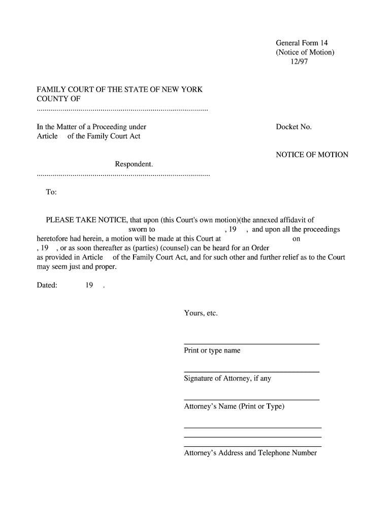NY General Form 14 Fill Online Printable Fillable Blank PdfFiller