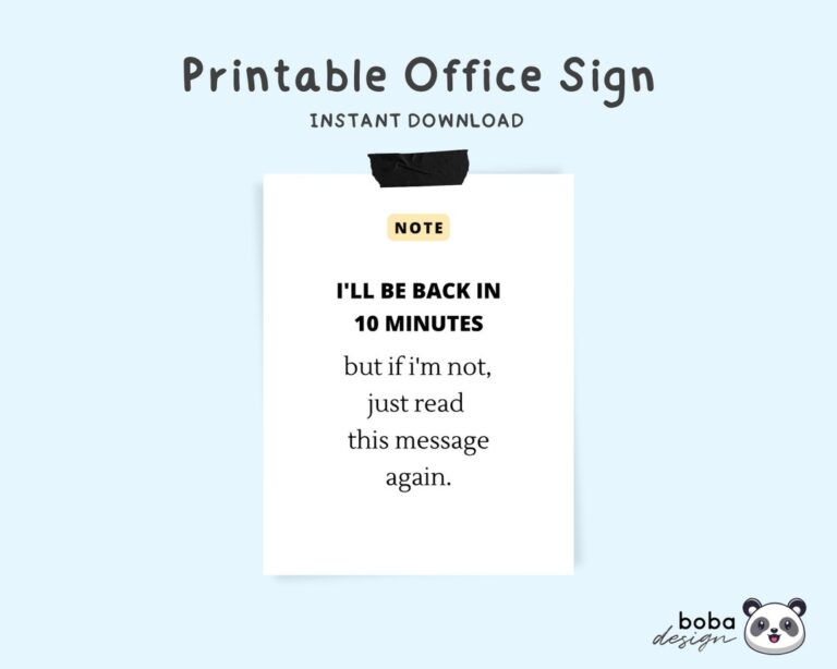 Office Signs Do Not Disturb Printable I ll Be Back In 10 Minutes Funny Signs Funny Do Not Disturb Door Signs Printable Instant Download Etsy