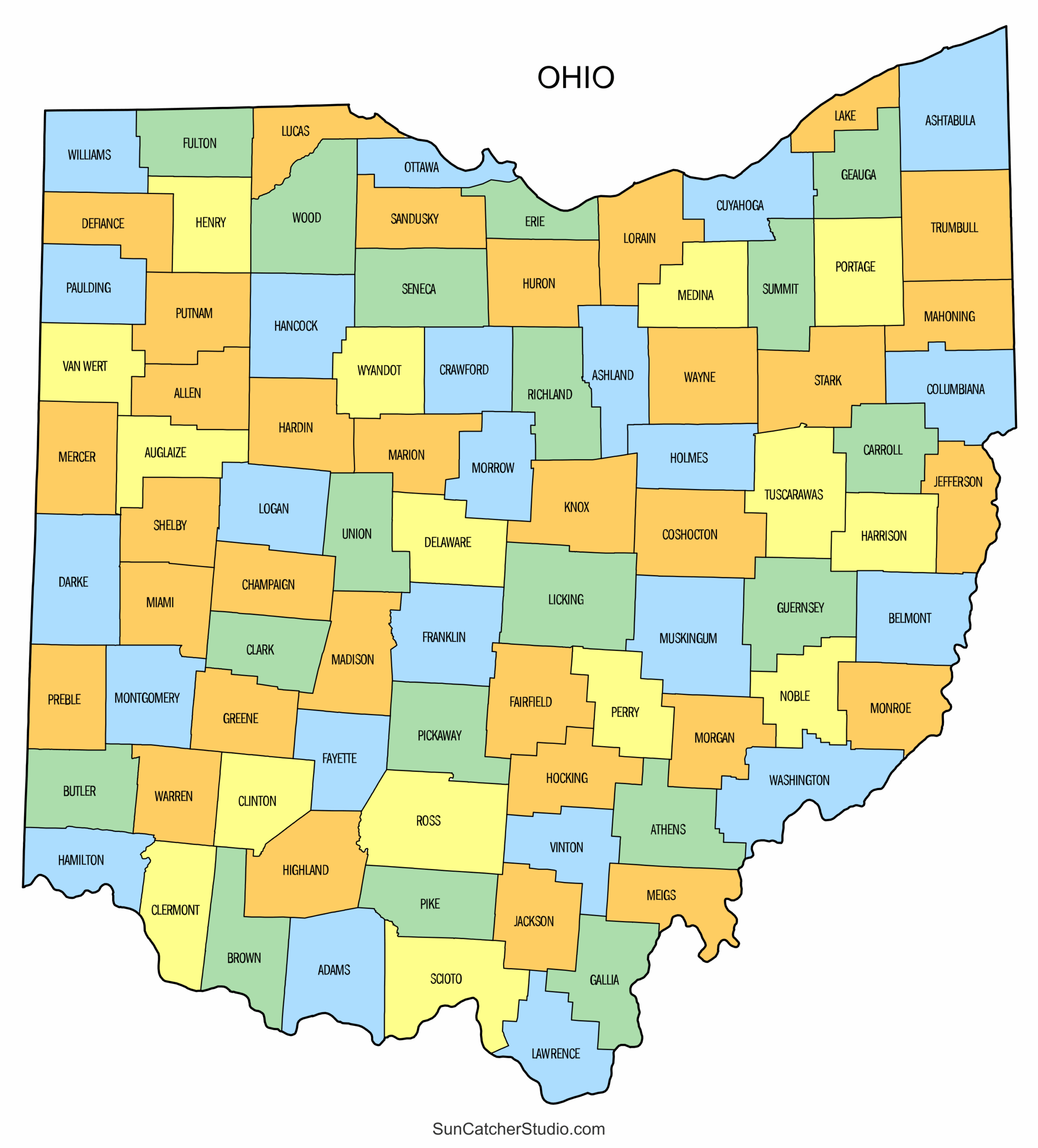 printable ohio map