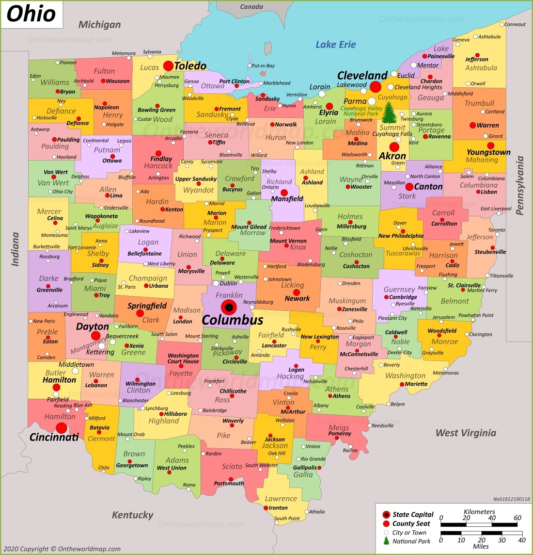 ohio printable map