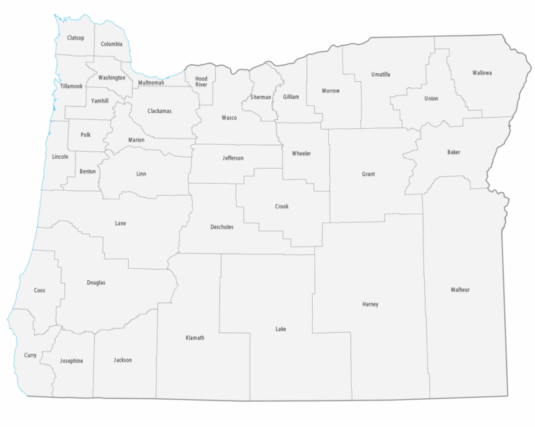 Oregon County Map GIS Geography