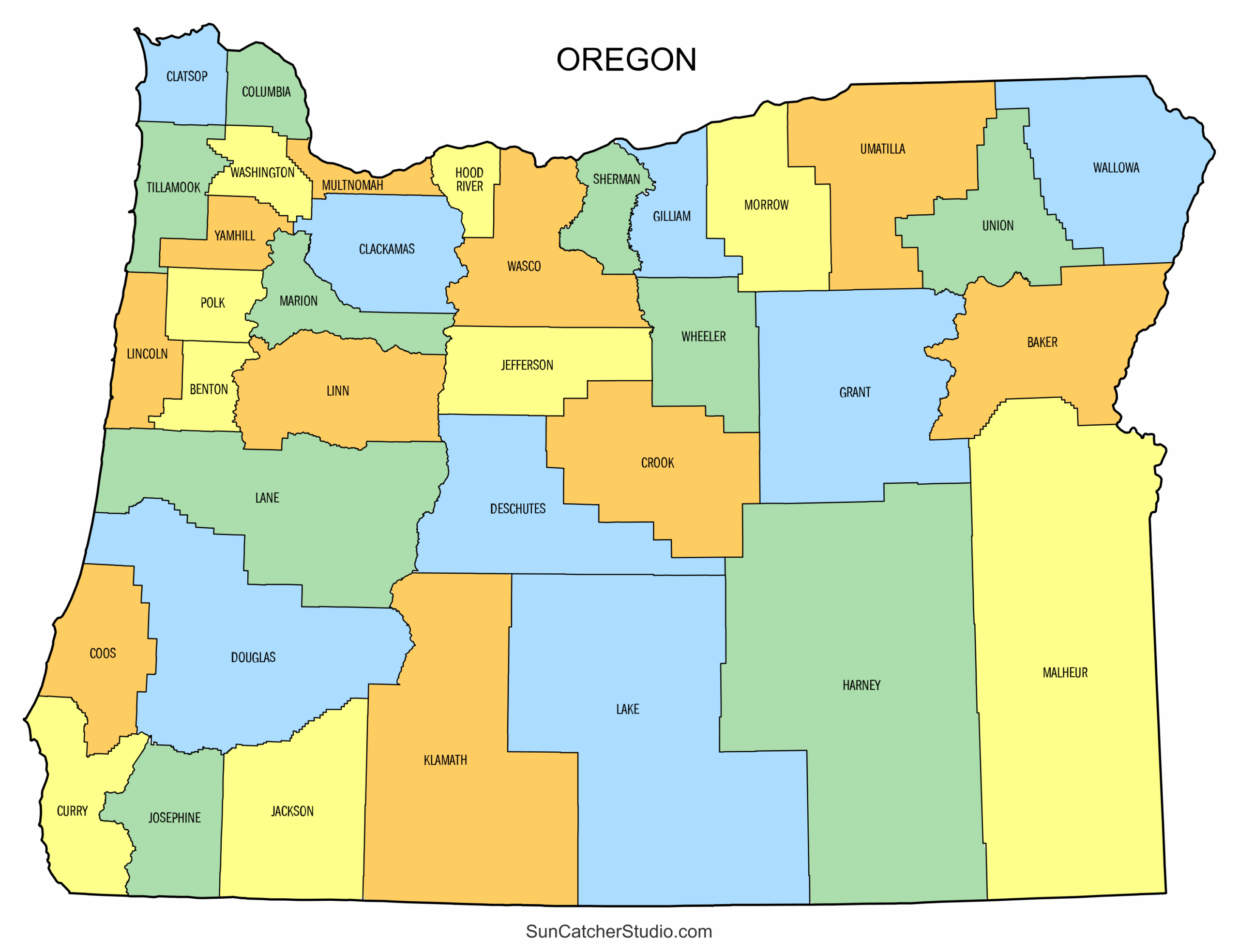 Oregon County Map Printable State Map With County Lines Free Printables Monograms Design Tools Patterns DIY Projects